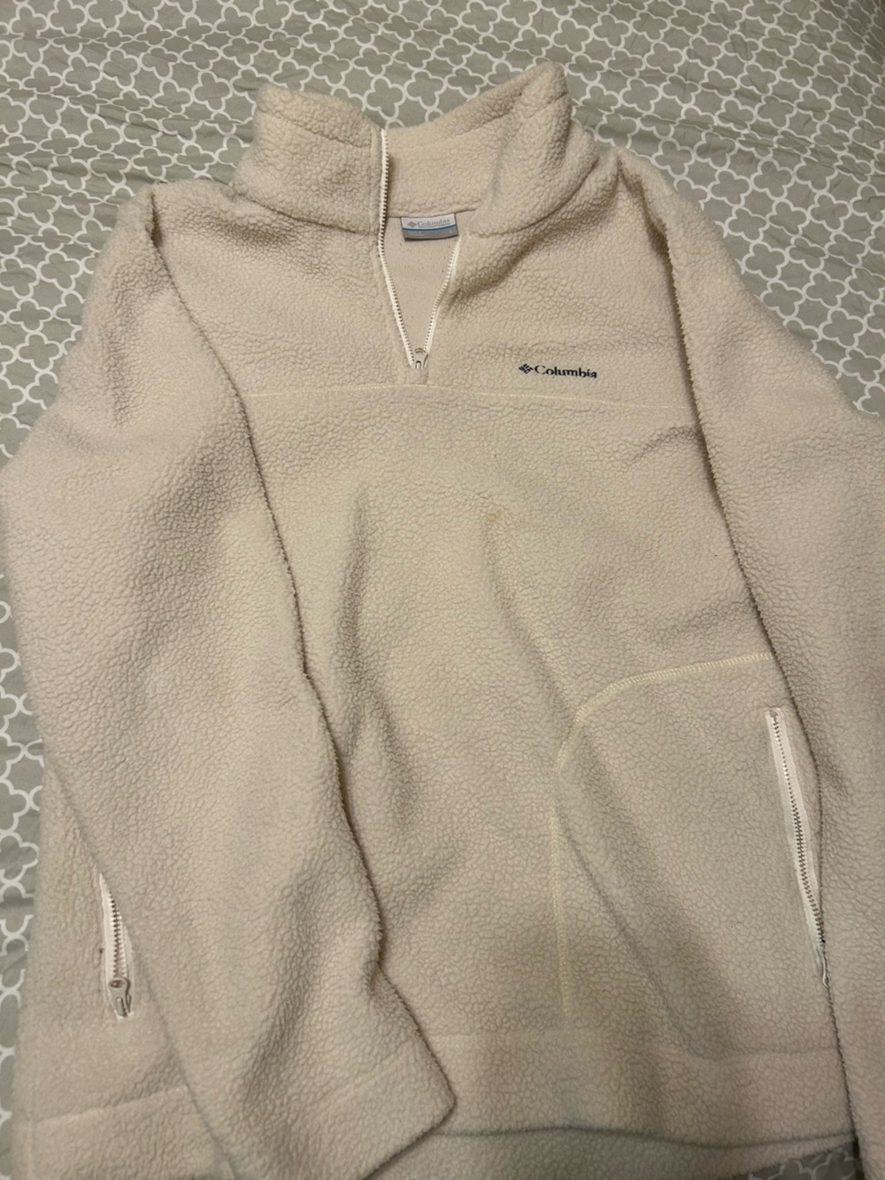 Columbia Cream Sherpa Zip Fleece Jacket